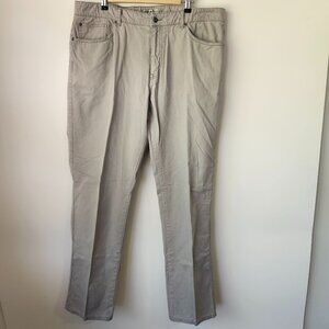 Peter Millar Men's Classic Twill 5-Pocket Pants Gray Size 38 Stretch Chino Jean